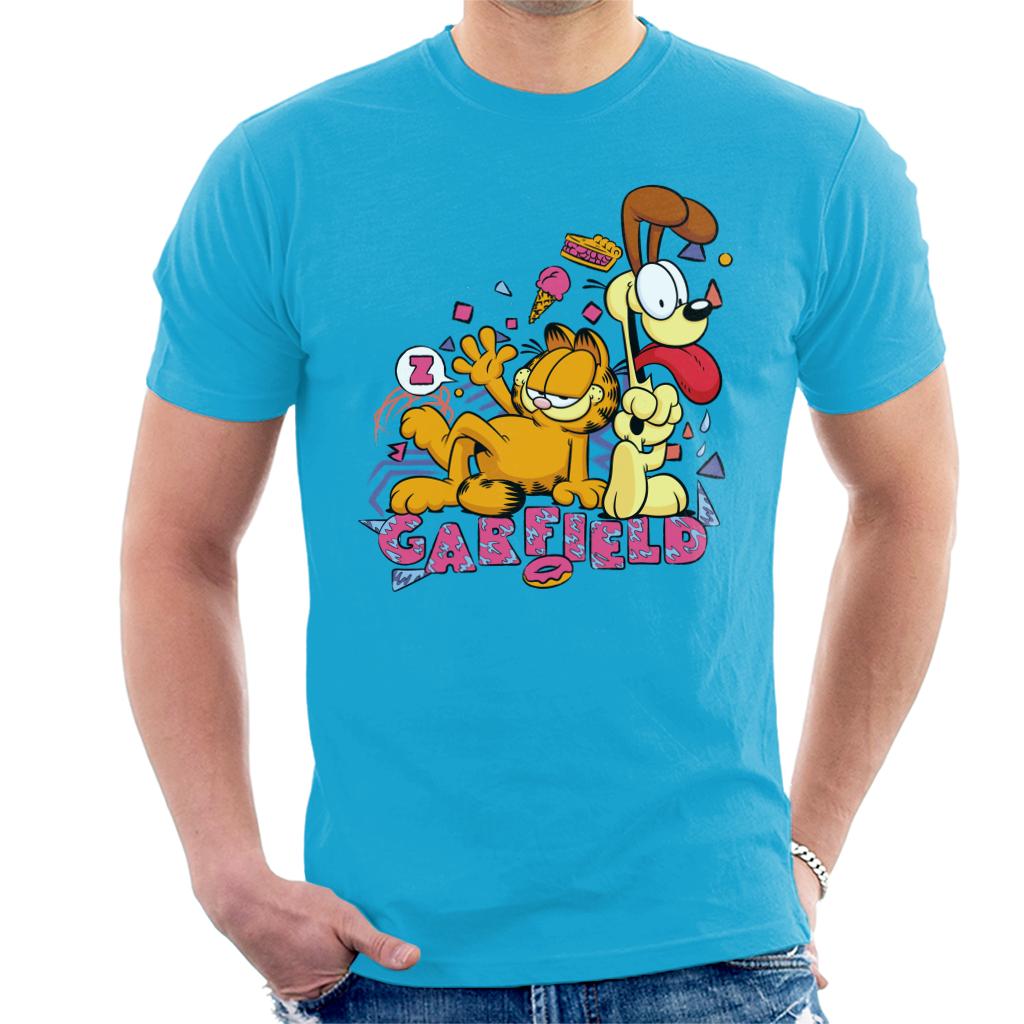 Garfield And Odie Retro 90s Snack Art Men's T-Shirt product image 4