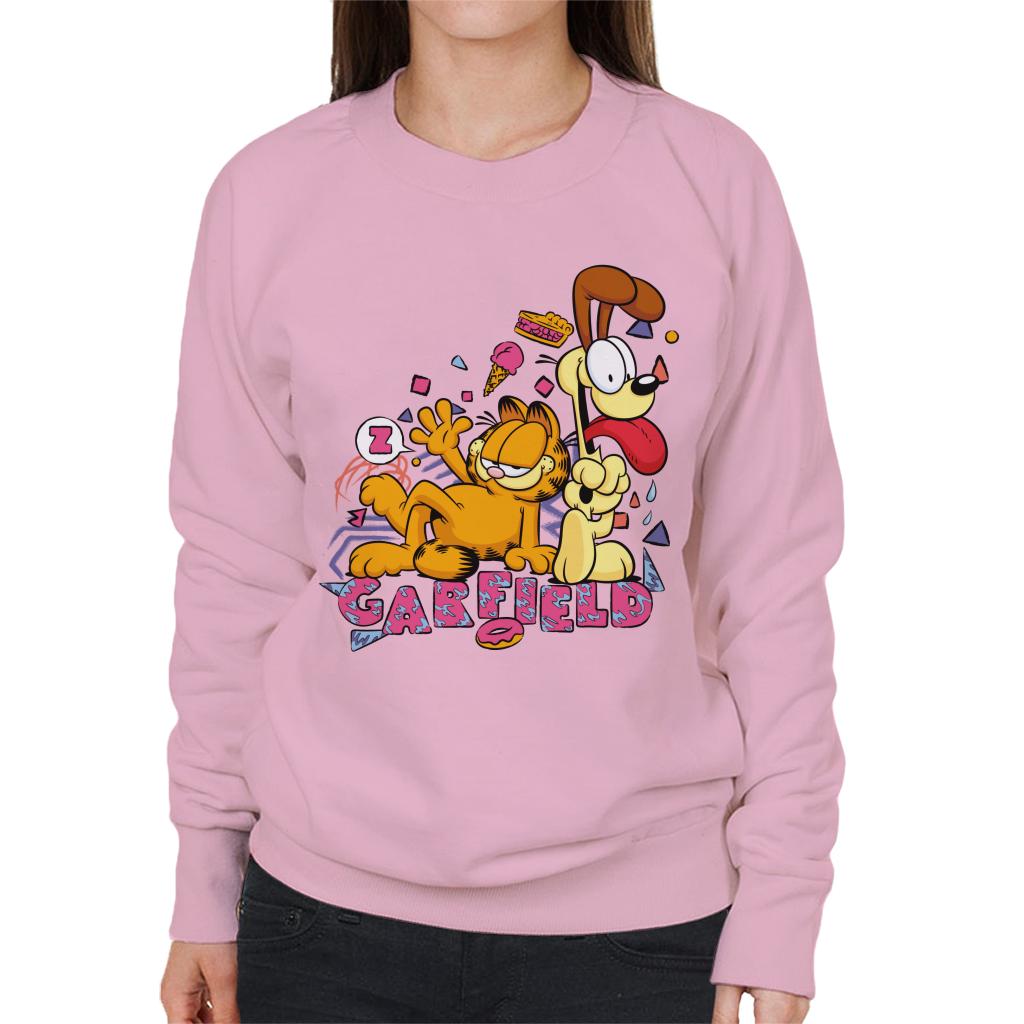 Garfield And Odie Retro 90s Snack Art Women's Sweatshirt product image 6