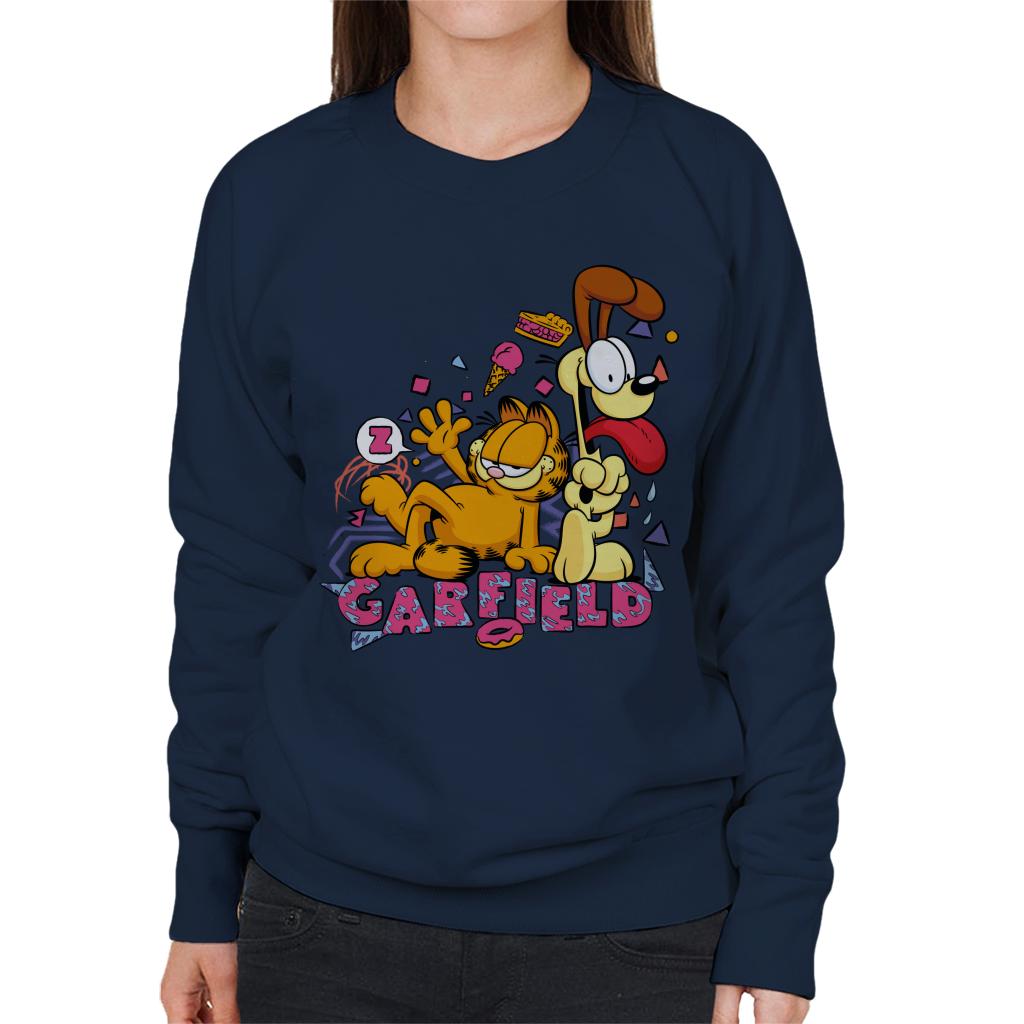 Garfield And Odie Retro 90s Snack Art Women's Sweatshirt product image 1