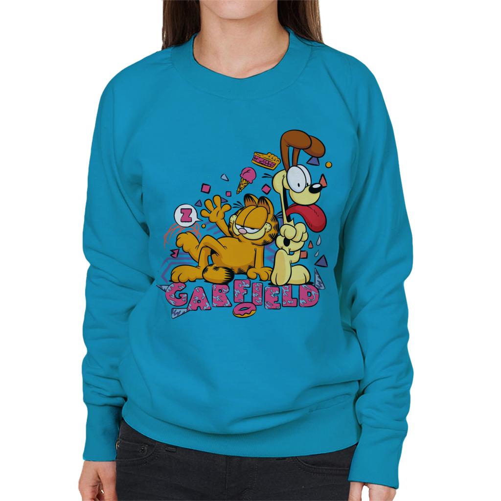 Garfield And Odie Retro 90s Snack Art Women's Sweatshirt product image 4