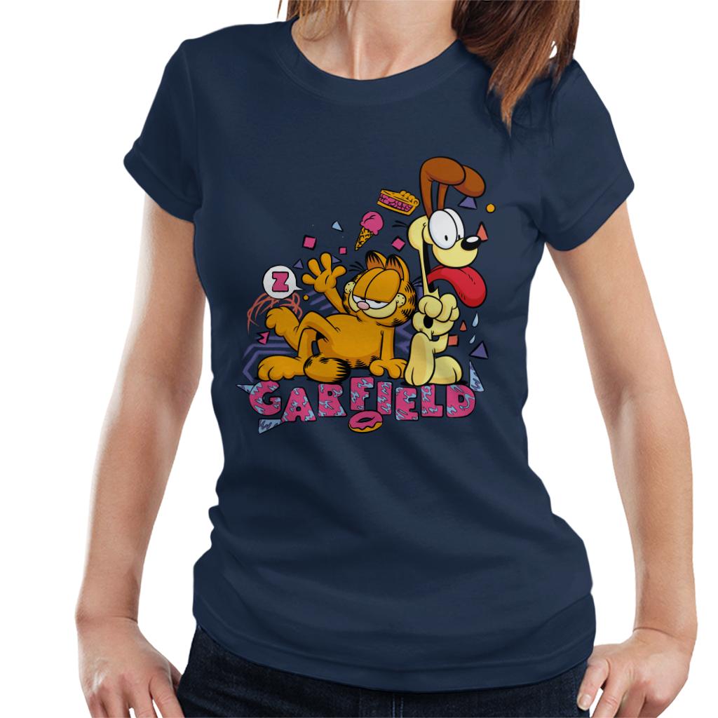 Garfield And Odie Retro 90s Snack Art Women's T-Shirt product image 1