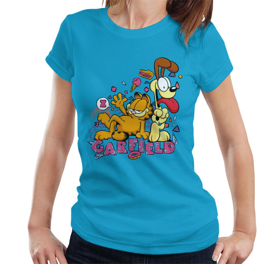Garfield And Odie Retro 90s Snack Art Women's T-Shirt product image 4