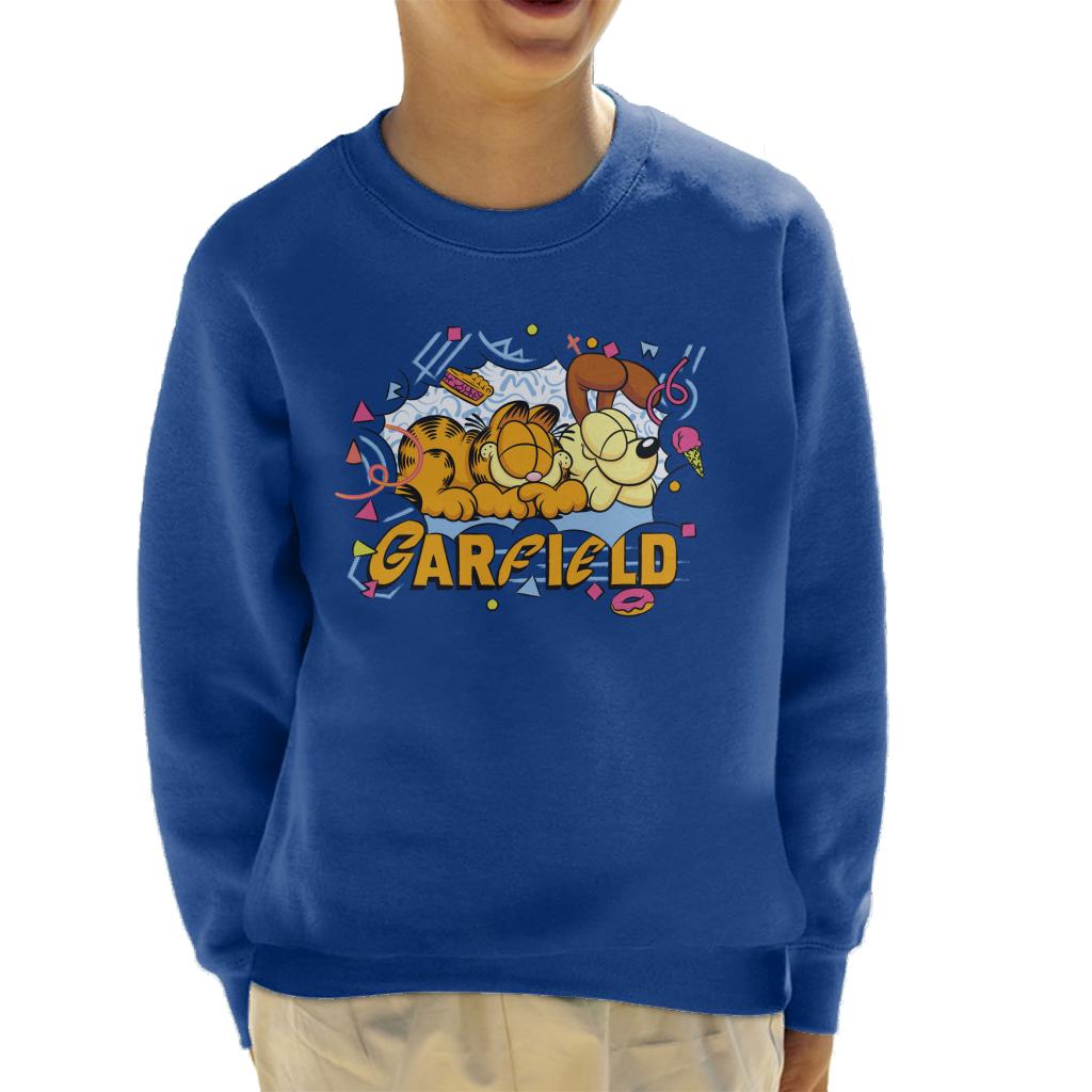 Garfield And Odie Napping Retro 90s Kid's Sweatshirt product image 1