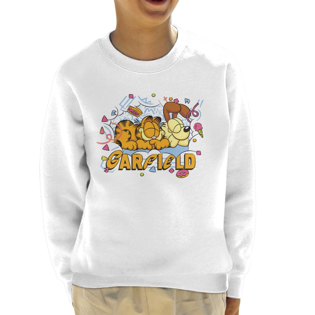 Garfield And Odie Napping Retro 90s Kid's Sweatshirt product image 4