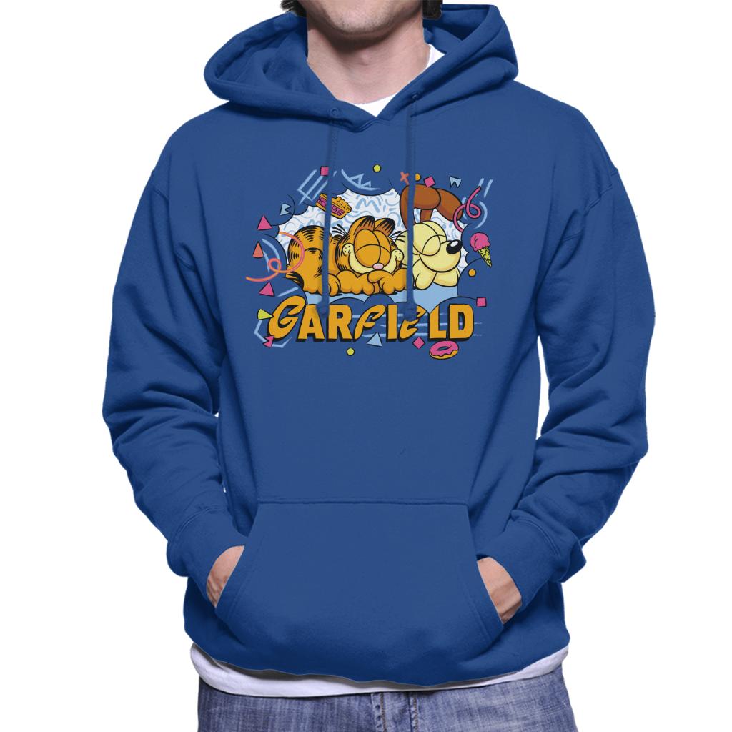 Garfield And Odie Napping Retro 90s Men's Hooded Sweatshirt product image 4