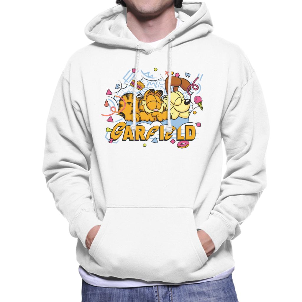Garfield And Odie Napping Retro 90s Men's Hooded Sweatshirt product image 1