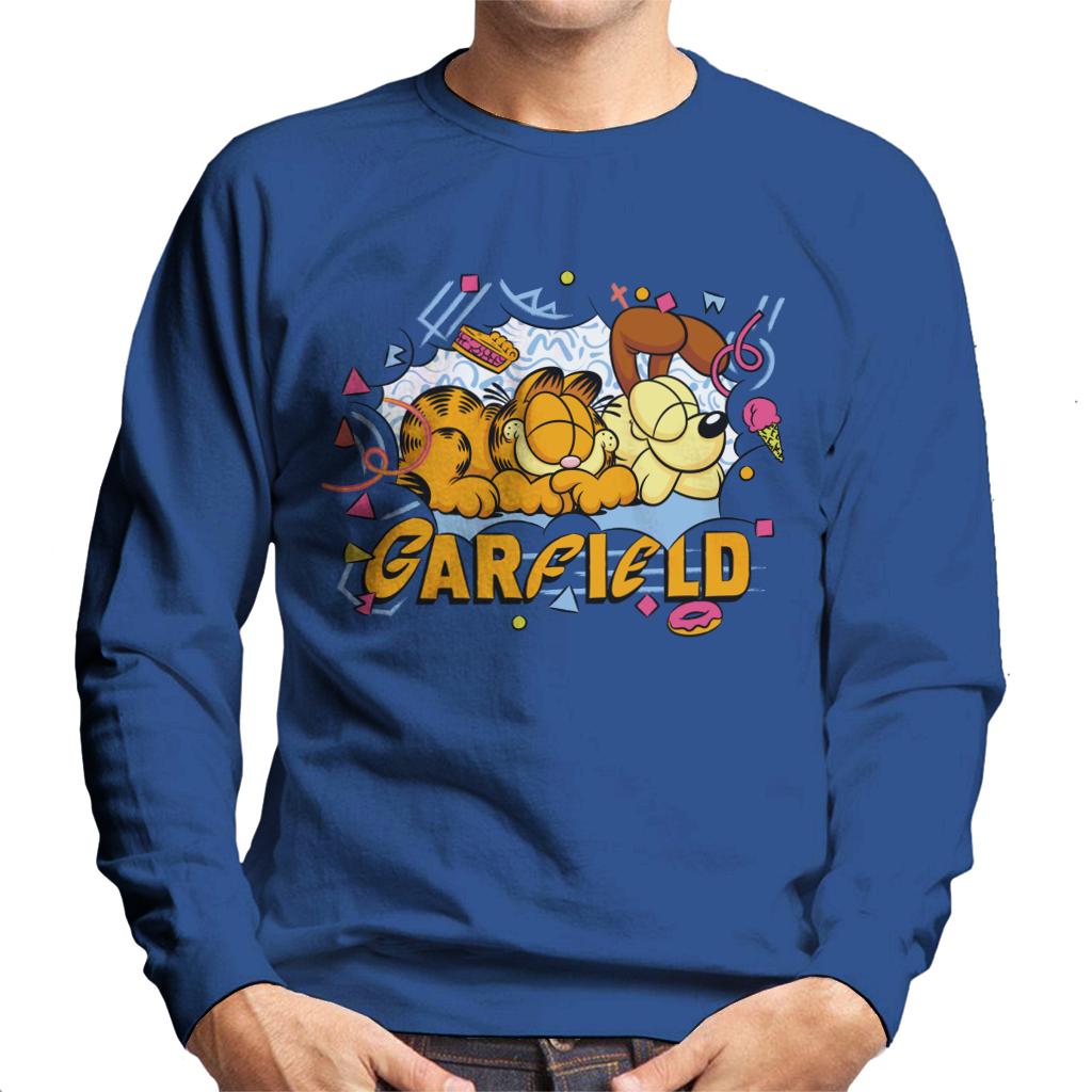 Garfield And Odie Napping Retro 90s Men's Sweatshirt product image 4