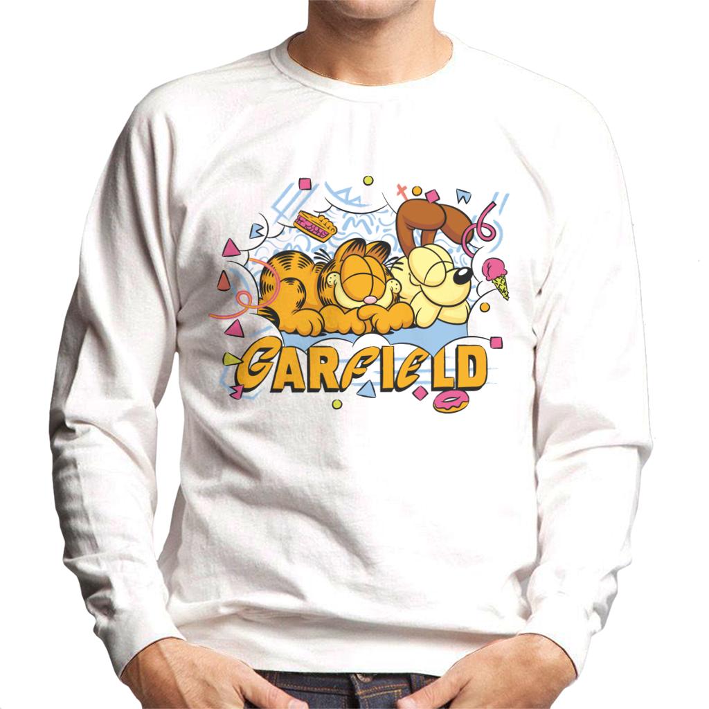 Garfield And Odie Napping Retro 90s Men's Sweatshirt product image 1