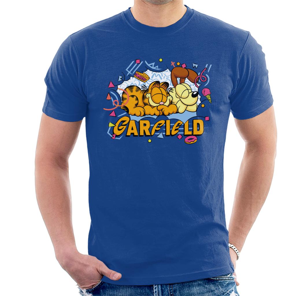 Garfield And Odie Napping Retro 90s Men's T-Shirt product image 4
