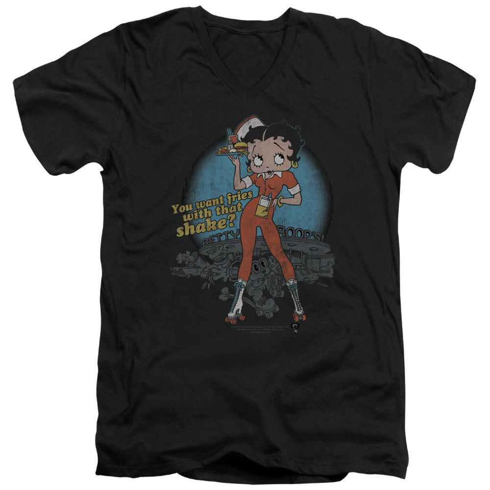 Betty Boop - Fries With That Adult Slim Fit V Neck Cotton product image 1