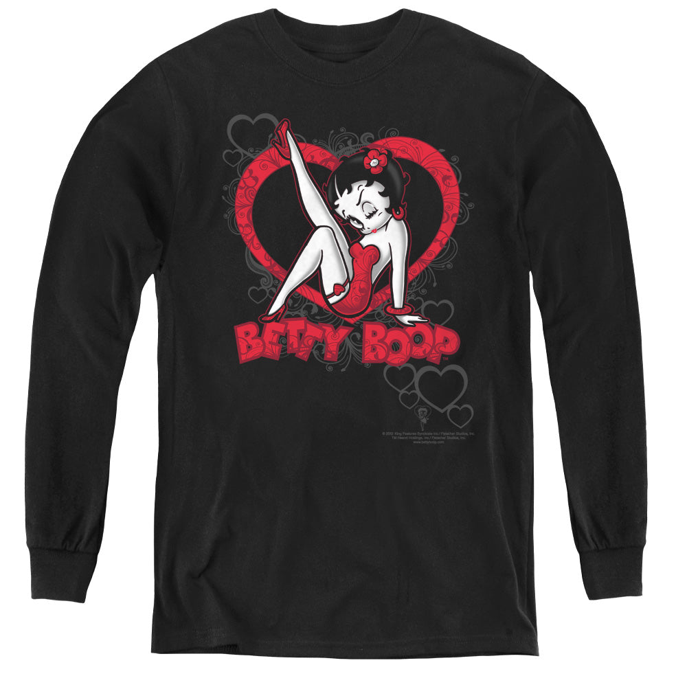 Betty Boop - Scrolling Hearts L - S Youth product image 1