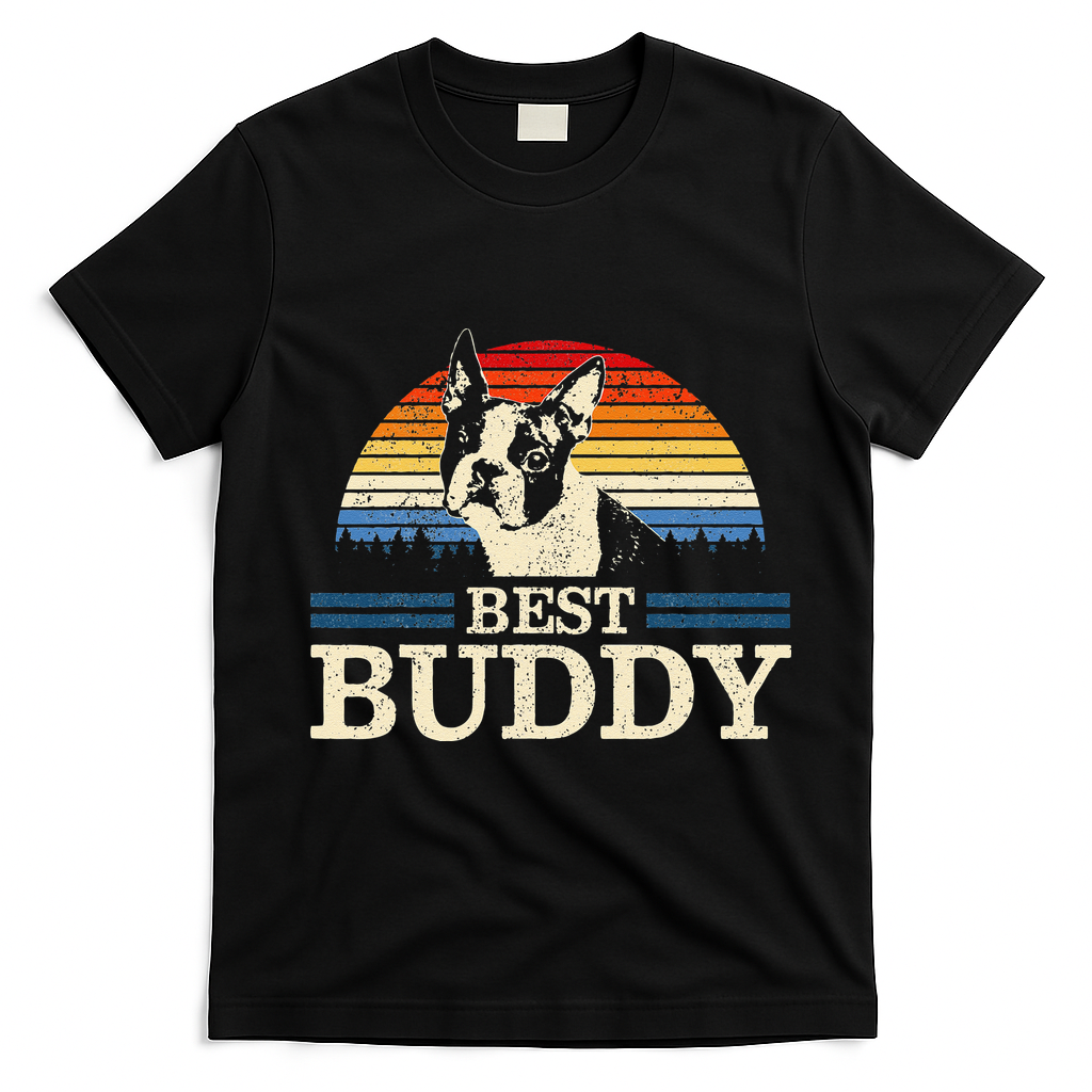 Boston Terrier Vintage Best Buddy Funny Dog Lover Gift product image 1