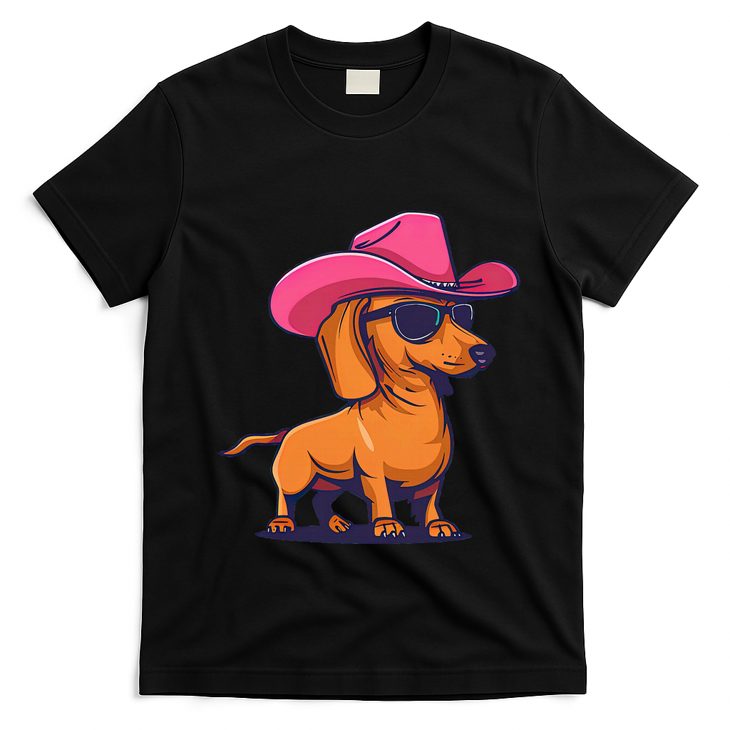 Cute Dachshund Cowboy Hat Wiener Sausage Dog Puppy T-Shirt