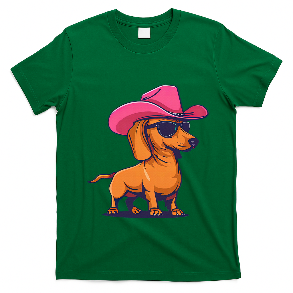 Cute Dachshund Cowboy Hat Wiener Sausage Dog Puppy T-Shirt
