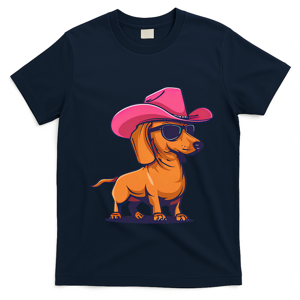 Cute Dachshund Cowboy Hat Wiener Sausage Dog Puppy T-Shirt