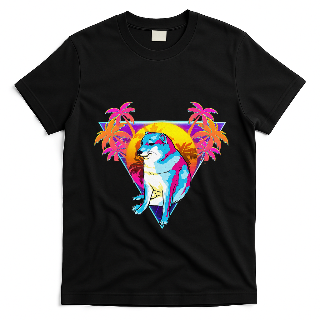 Cheems Dog Funny Shiba Inu Dank Meme 80s Retro Vaporwave product image 1