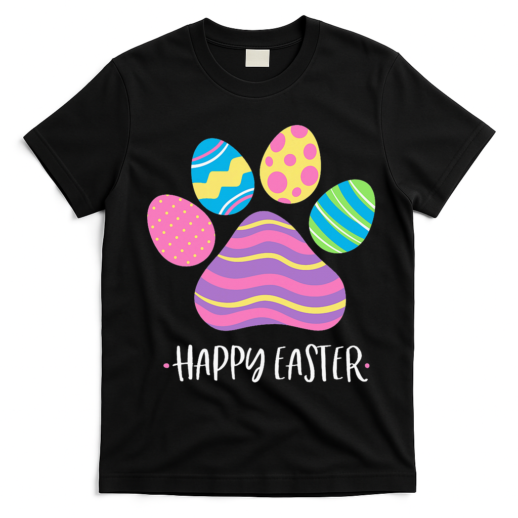 Cute Dog Paw Easter Design With Colorful Eggs For Lover product image 1