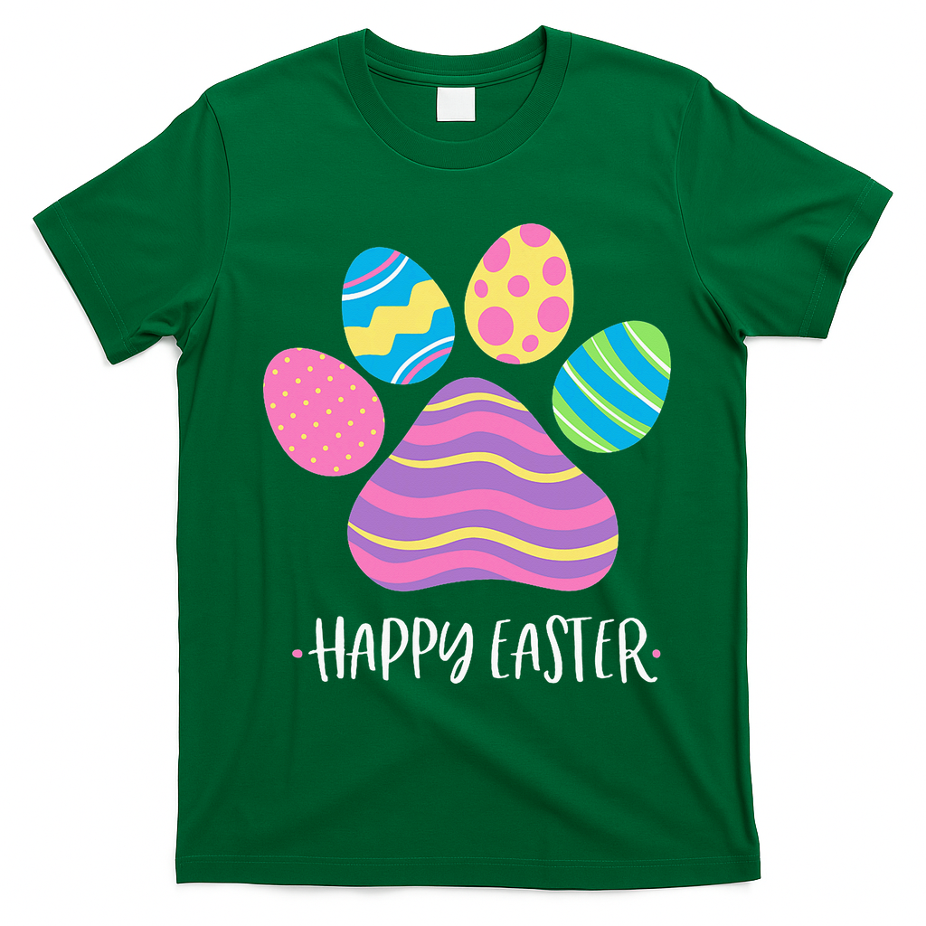 Cute Dog Paw Easter Design With Colorful Eggs For Lover product image 3