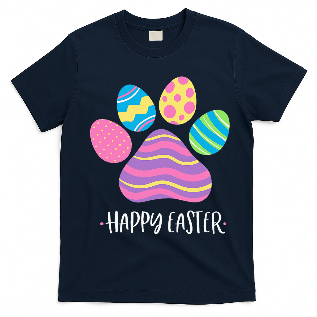 Cute Dog Paw Easter Design With Colorful Eggs For Lover product image 2