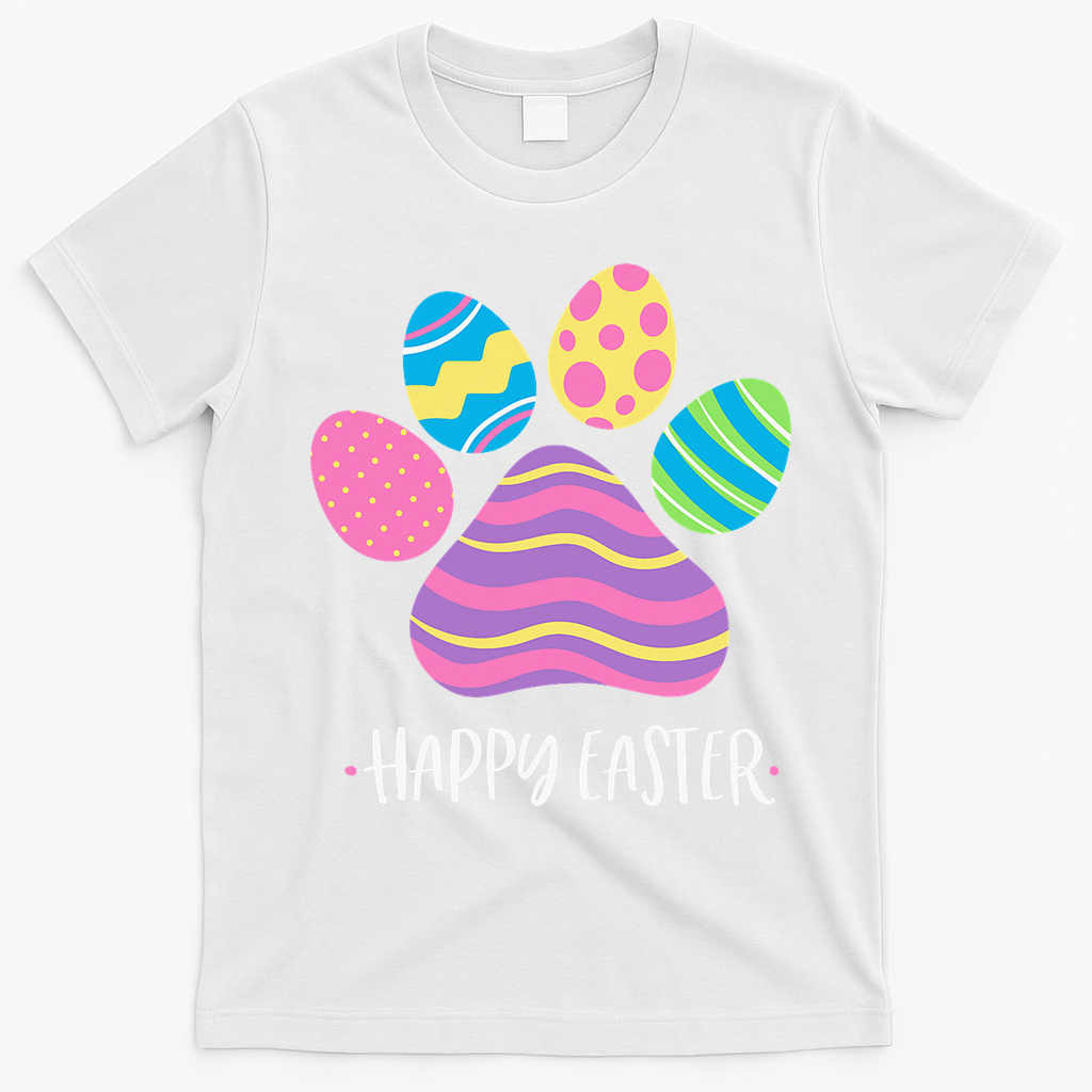 Cute Dog Paw Easter Design With Colorful Eggs For Lover product image 4