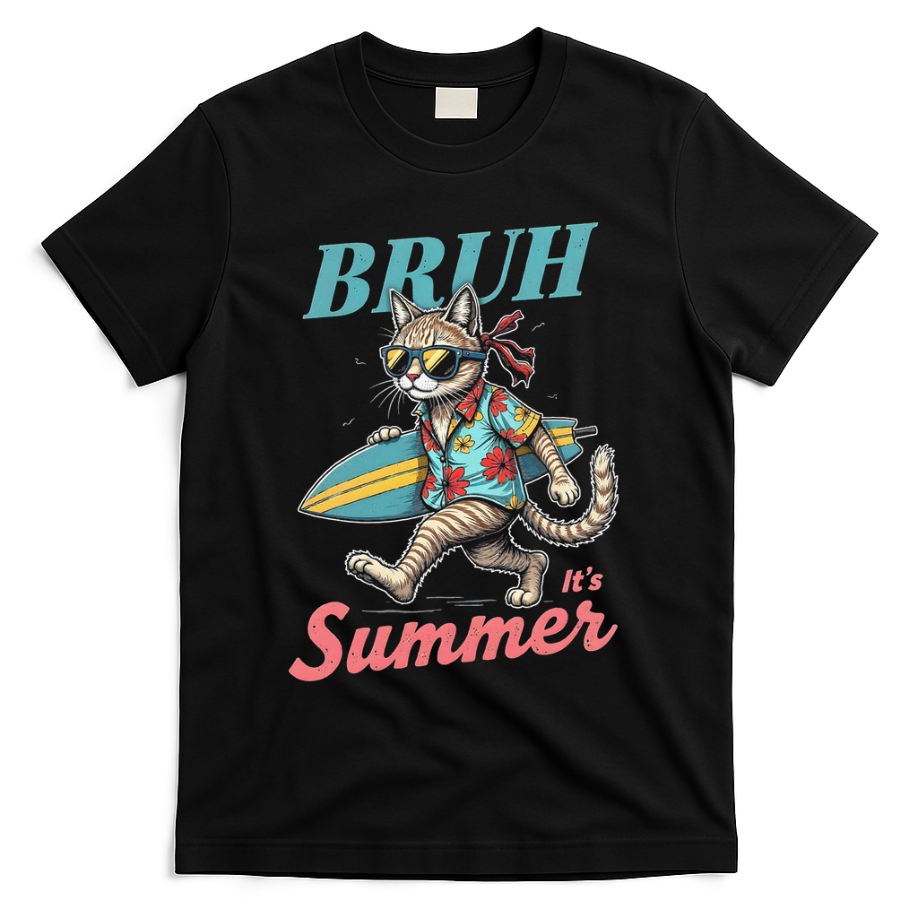 Cool Funny Cat In Shades Bruh Its Summer Surfboard Vacation product image 1