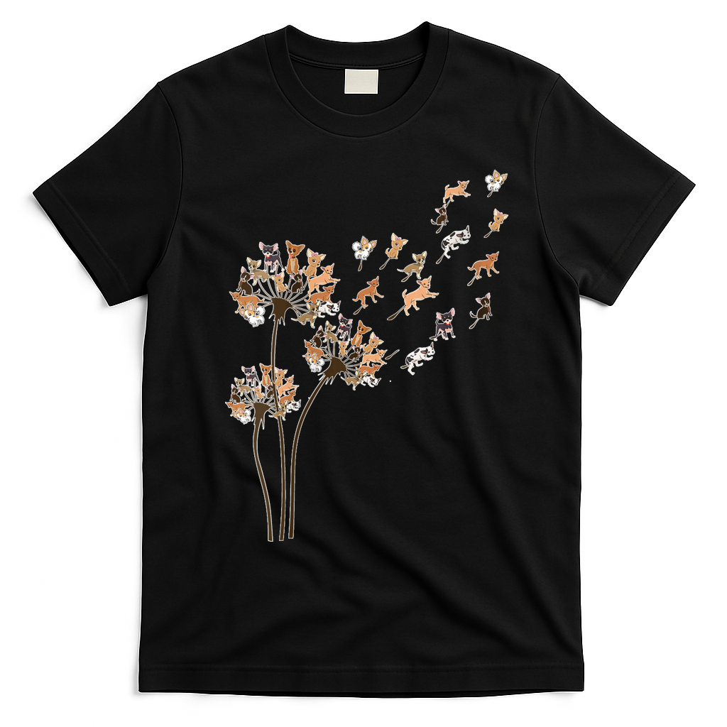 Chihuahua Flower Fly Dandelion Funny Dog Lover V Neck product image 1