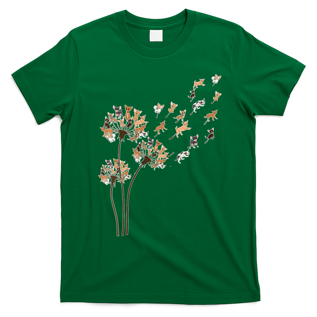 Chihuahua Flower Fly Dandelion Funny Dog Lover V Neck product image 3