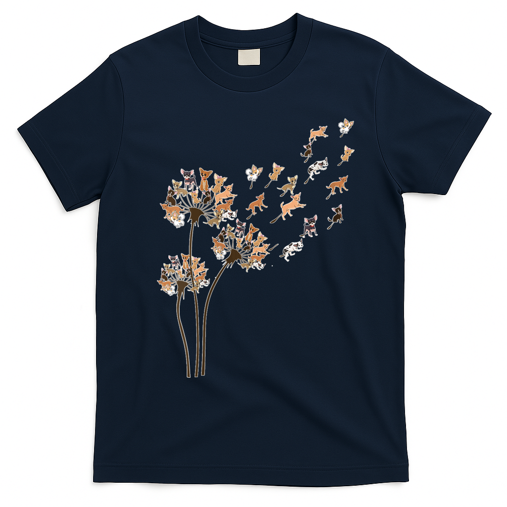 Chihuahua Flower Fly Dandelion Funny Dog Lover V Neck product image 2