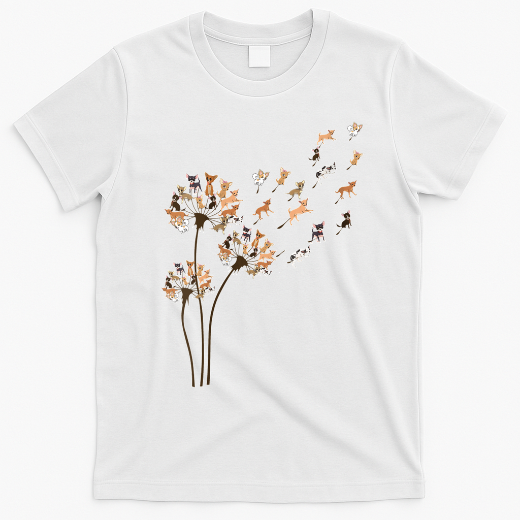 Chihuahua Flower Fly Dandelion Funny Dog Lover V Neck product image 4