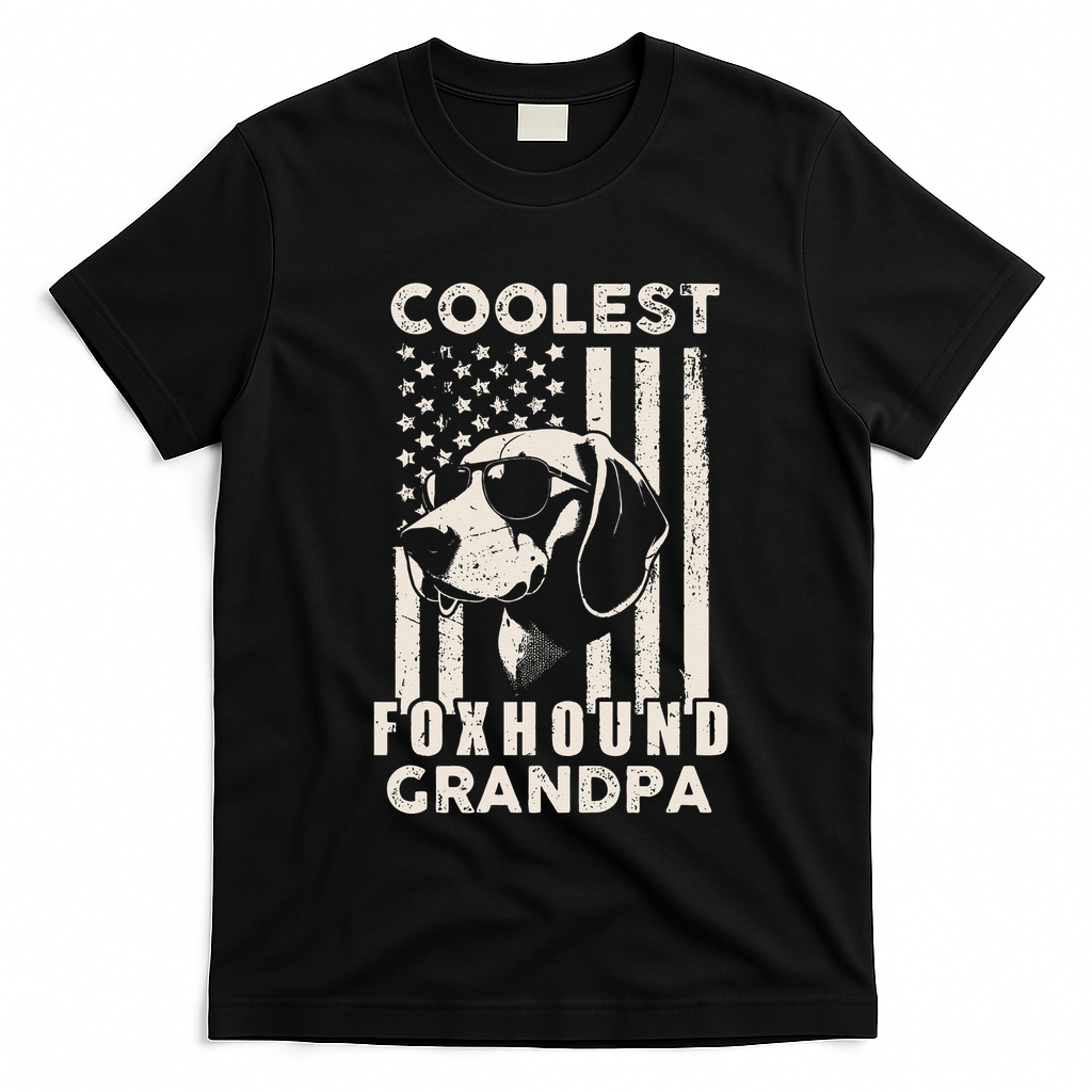 Coolest Foxhound Grandpa Vintage American Flag Funny Dog product image 1