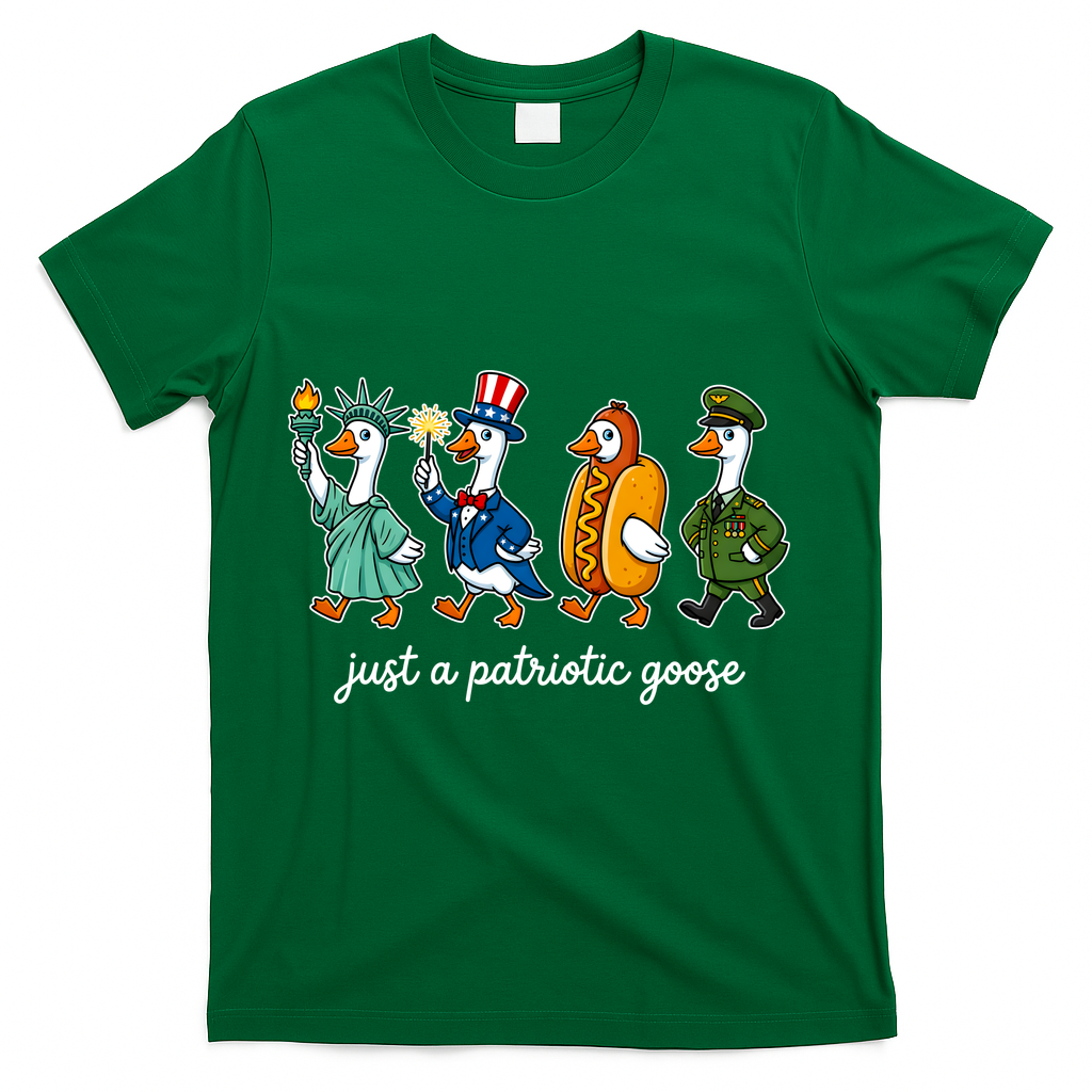 Cute Funny Just A Patriotic Goose Celebrate Fourth Of July product image 4