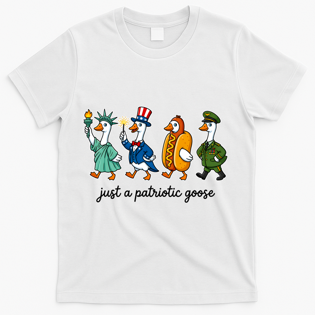 Cute Funny Just A Patriotic Goose Celebrate Fourth Of July product image 1