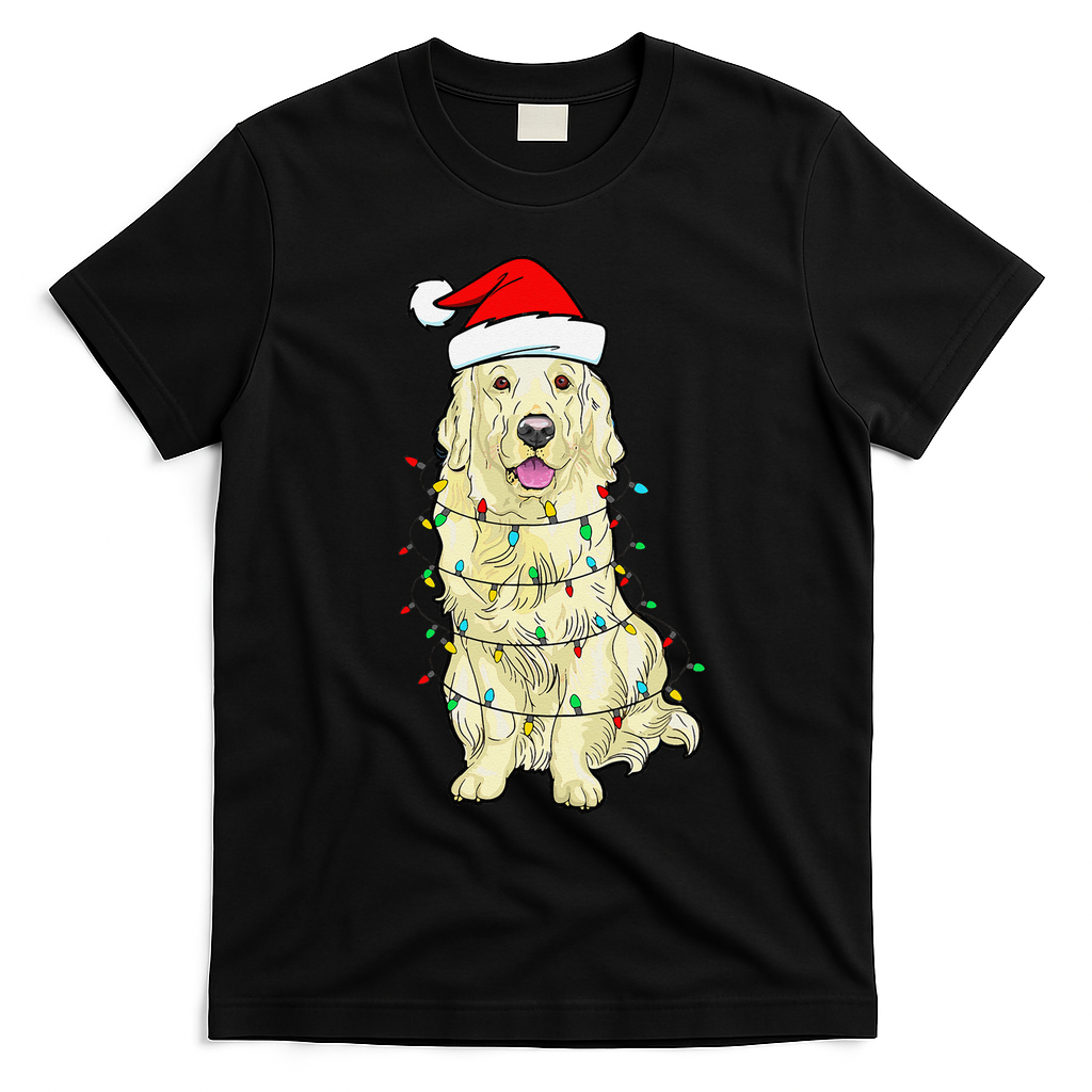 Cream Golden Retriever Dog Merry Xmas Christmas Lights product image 1