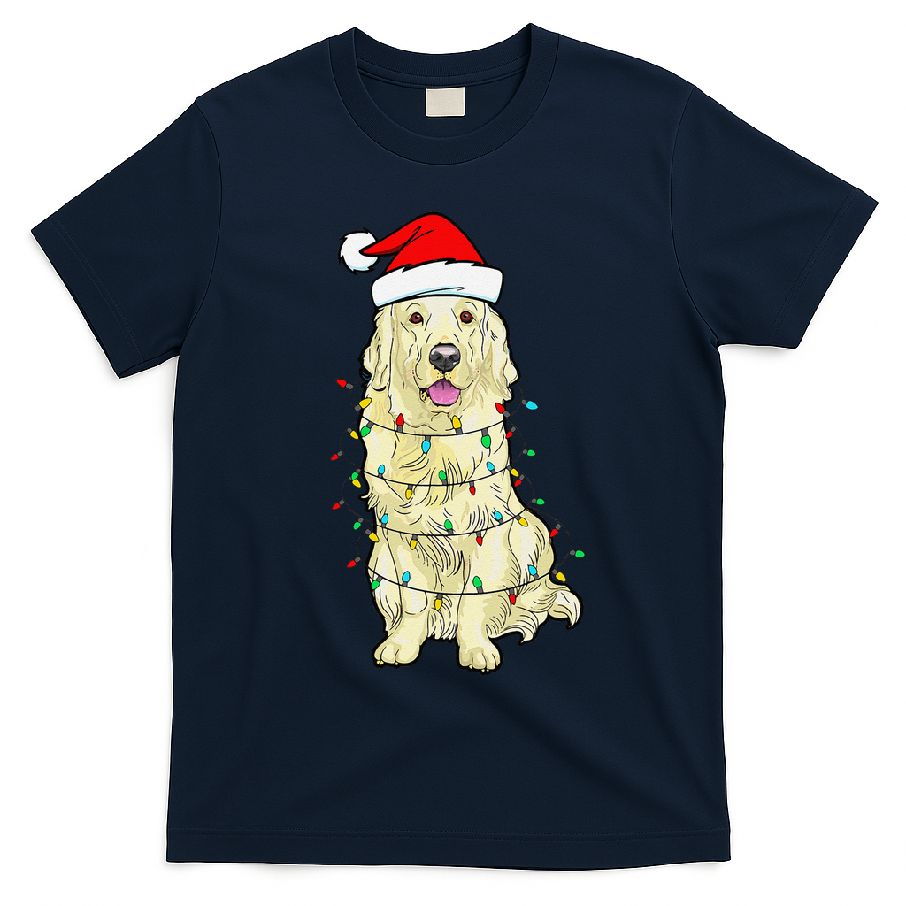Cream Golden Retriever Dog Merry Xmas Christmas Lights product image 2