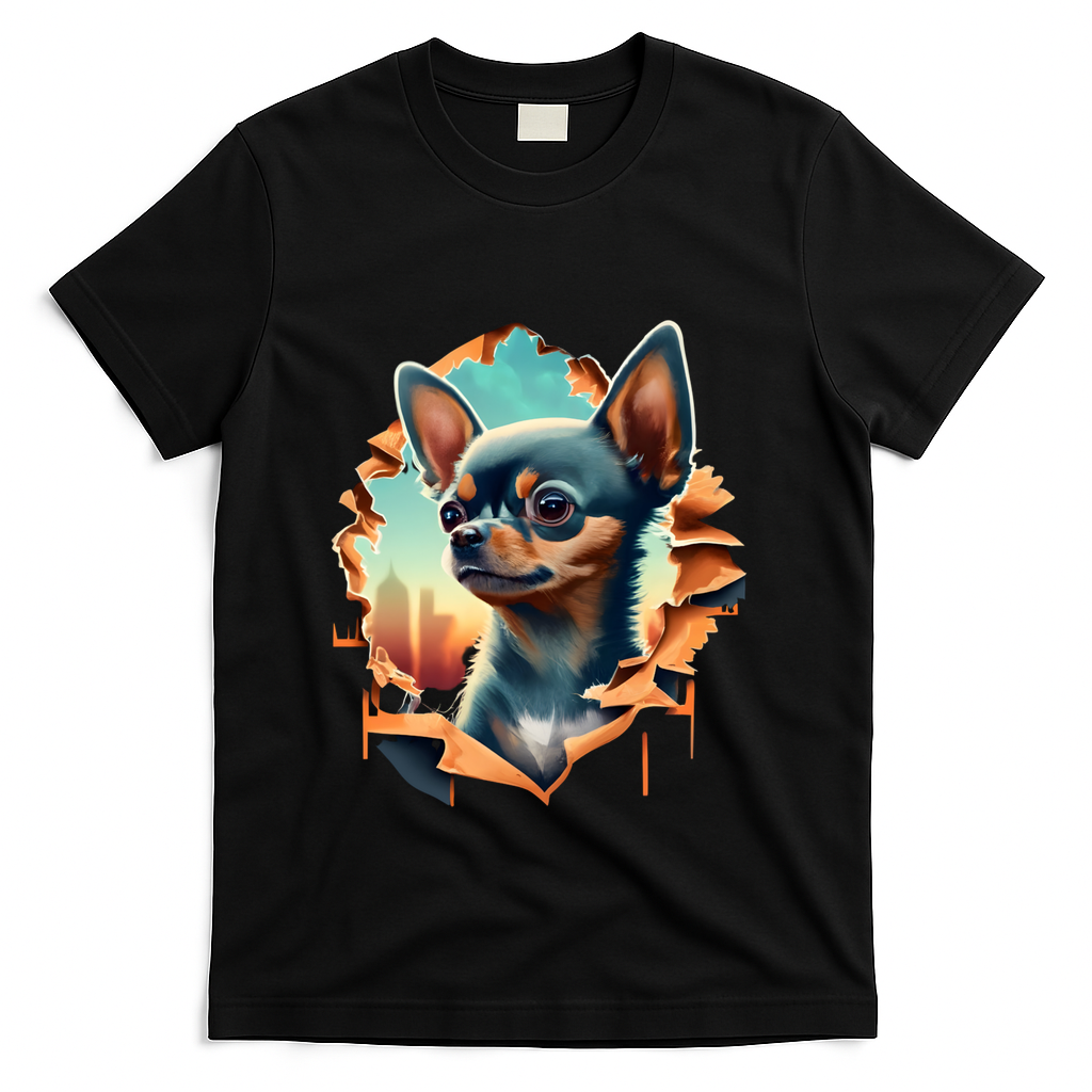 Chihuahua Lover Cute Puppy Peeking Through Cloth Deer Head product image 1