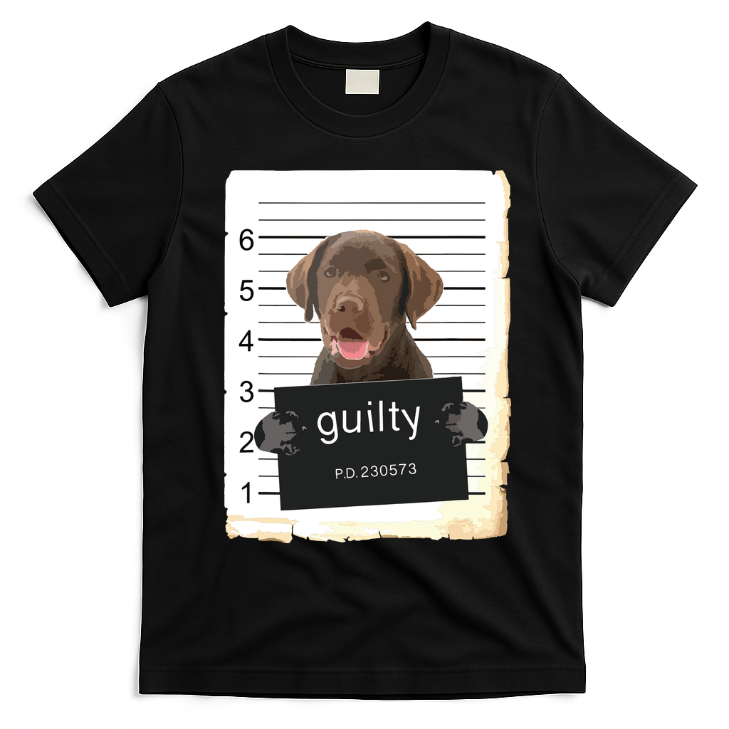 Chocolate Lab Labrador Dog Mug Shot Bad Dog T-Shirt