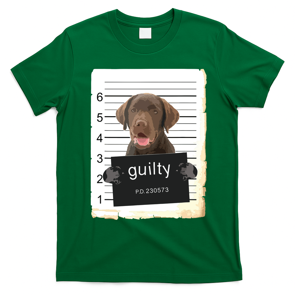 Chocolate Lab Labrador Dog Mug Shot Bad Dog T-Shirt