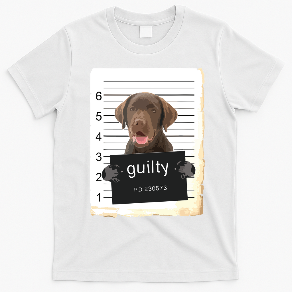 Chocolate Lab Labrador Dog Mug Shot Bad Dog T-Shirt