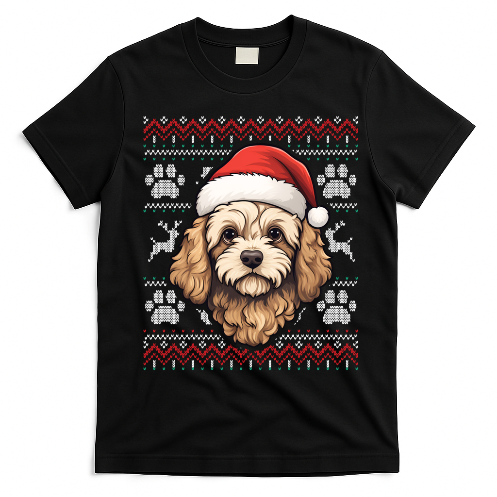 Cavapoo Santa Hat Christmas Funny Dog Mom Dad Great Gift T-Shirt