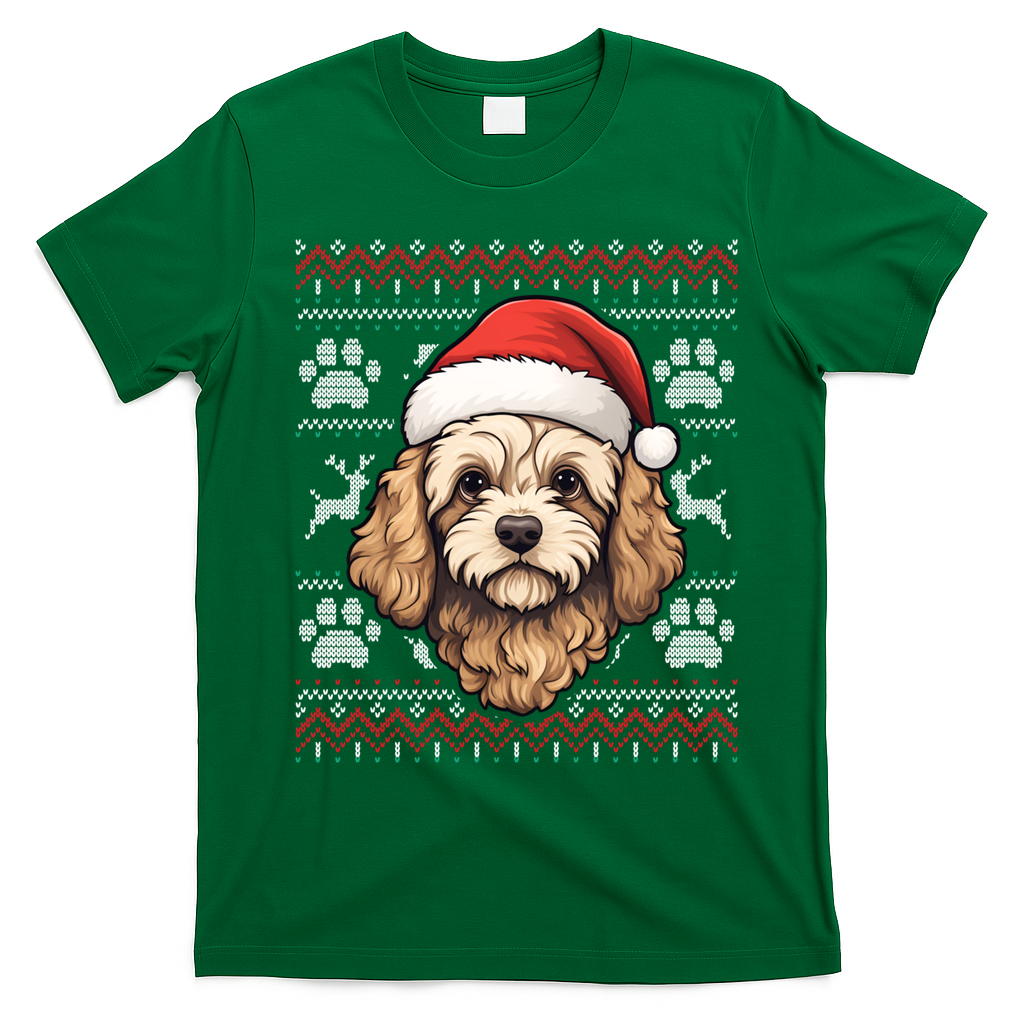 Cavapoo Santa Hat Christmas Funny Dog Mom Dad Great Gift T-Shirt