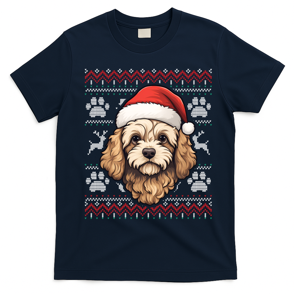 Cavapoo Santa Hat Christmas Funny Dog Mom Dad Great Gift T-Shirt
