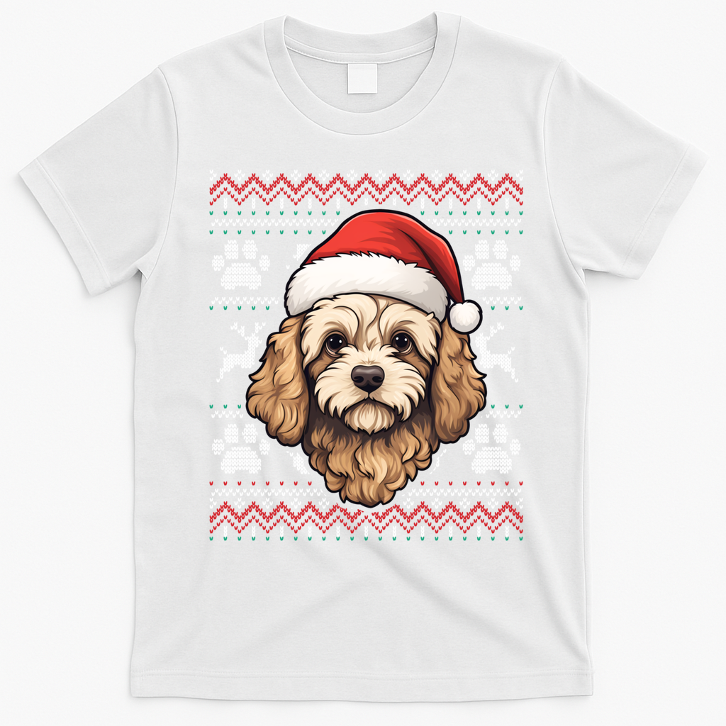 Cavapoo Santa Hat Christmas Funny Dog Mom Dad Great Gift T-Shirt