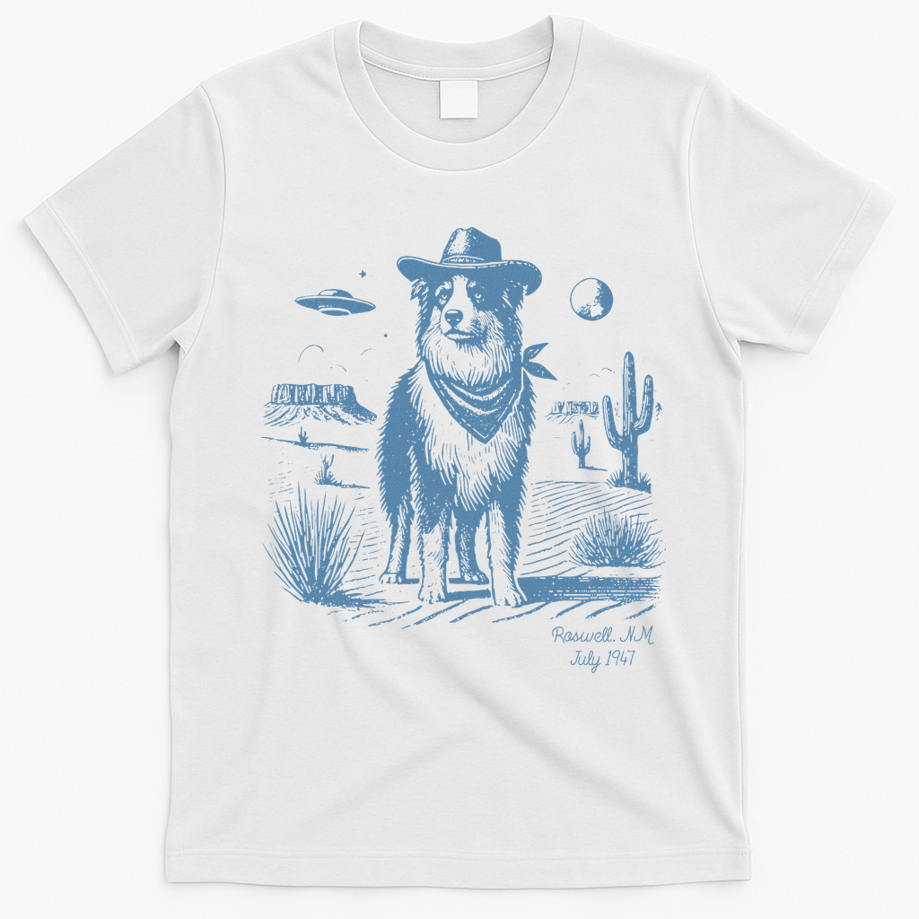 Dog Australian Shepherd Aussie Vintage Ufo Western Cowboy product image 4