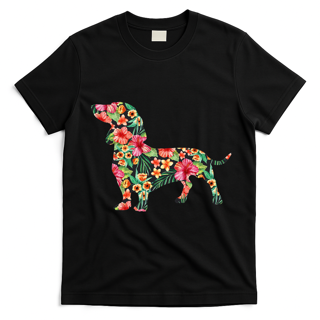 Dachshund Flower Funny Dog Silhouette Floral Gifts Women product image 1
