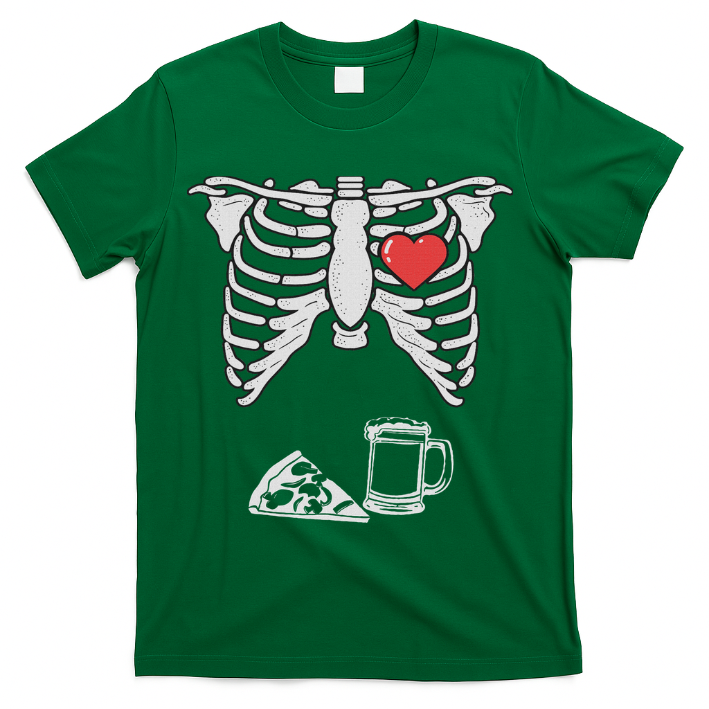 Dad Skeleton Halloween Beer Pizza Funny Pregnancy Couple product image 4