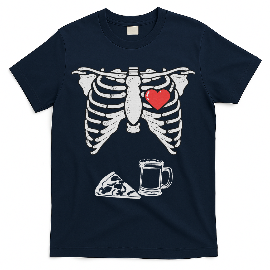 Dad Skeleton Halloween Beer Pizza Funny Pregnancy Couple product image 3