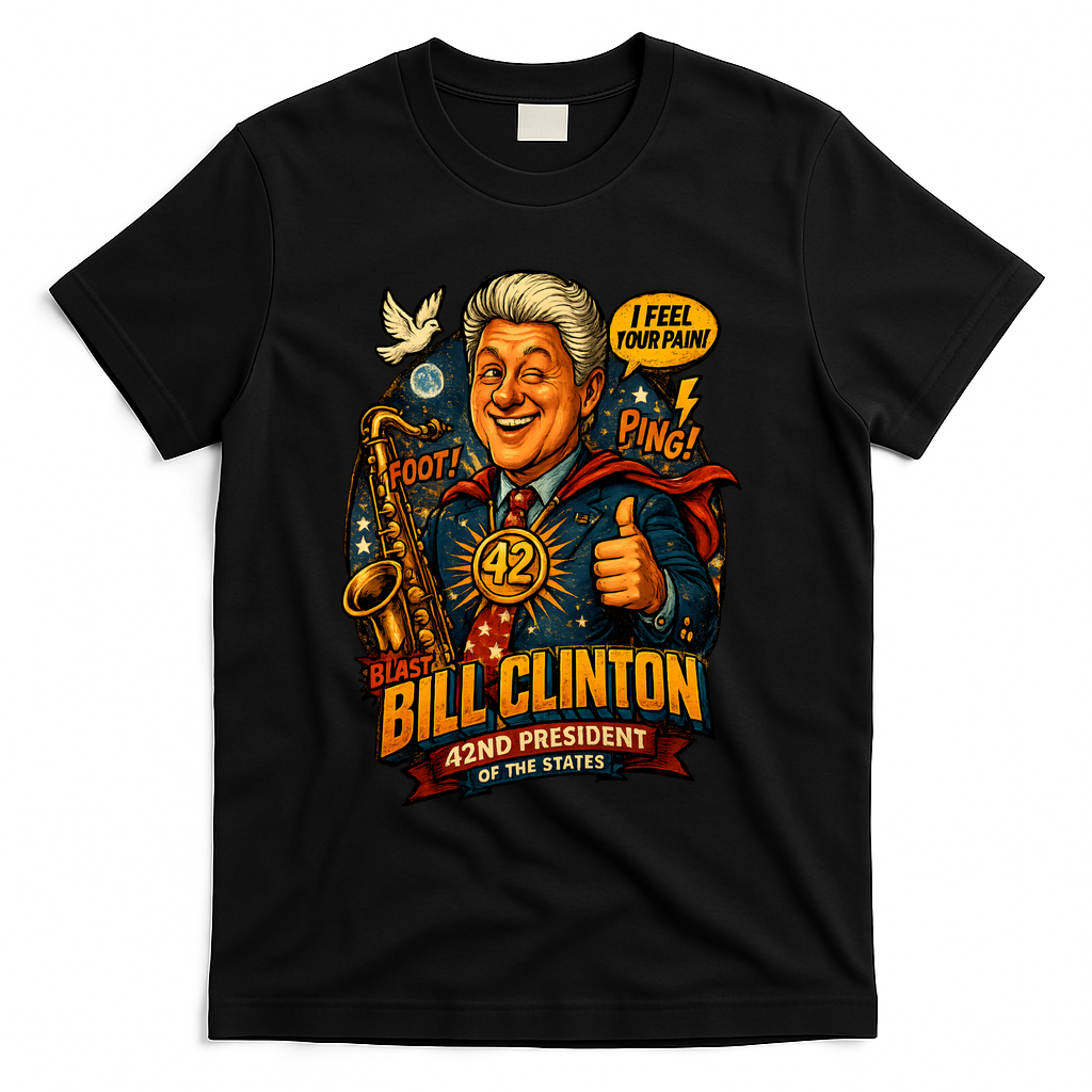 Funny Bill Clinton – Vintage 90s President Sax Design product image 2