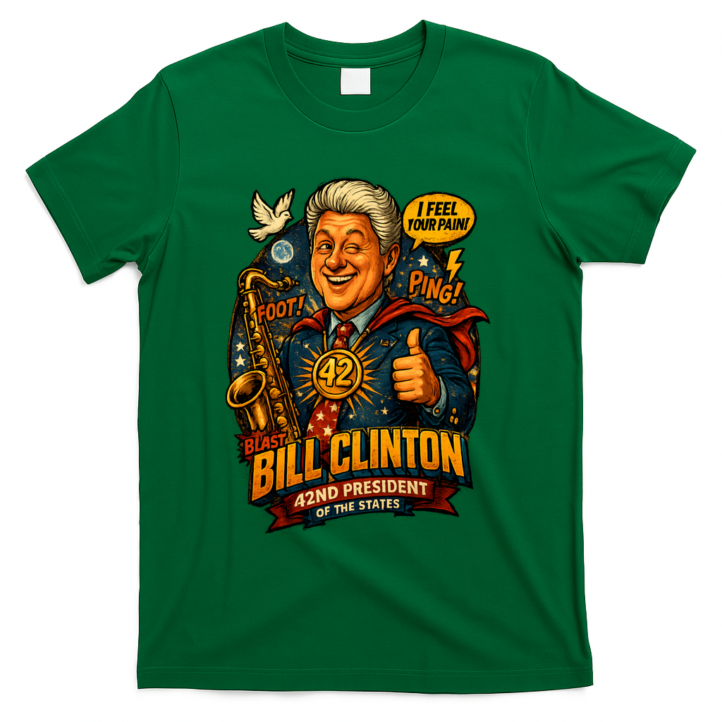 Funny Bill Clinton – Vintage 90s President Sax Design product image 4