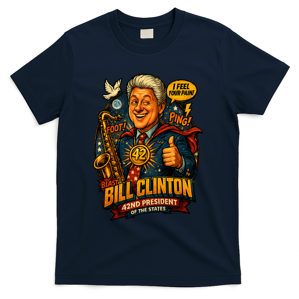 Funny Bill Clinton – Vintage 90s President Sax Design product image 3