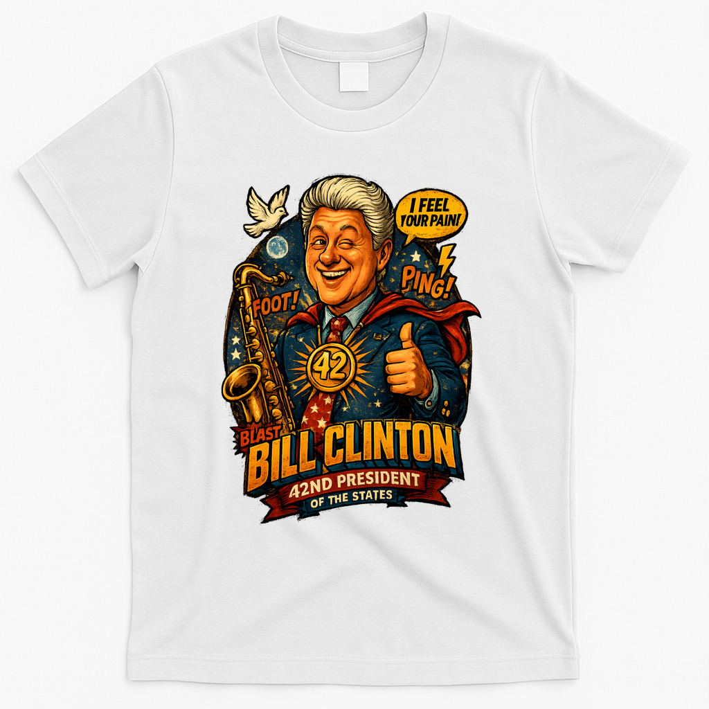 Funny Bill Clinton – Vintage 90s President Sax Design product image 1